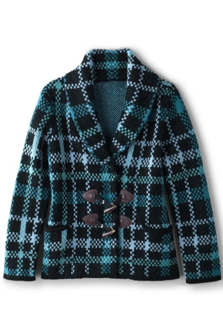 Outlet Alpine Plaid Sweater Coat Tops | Sweaters & Cardigans