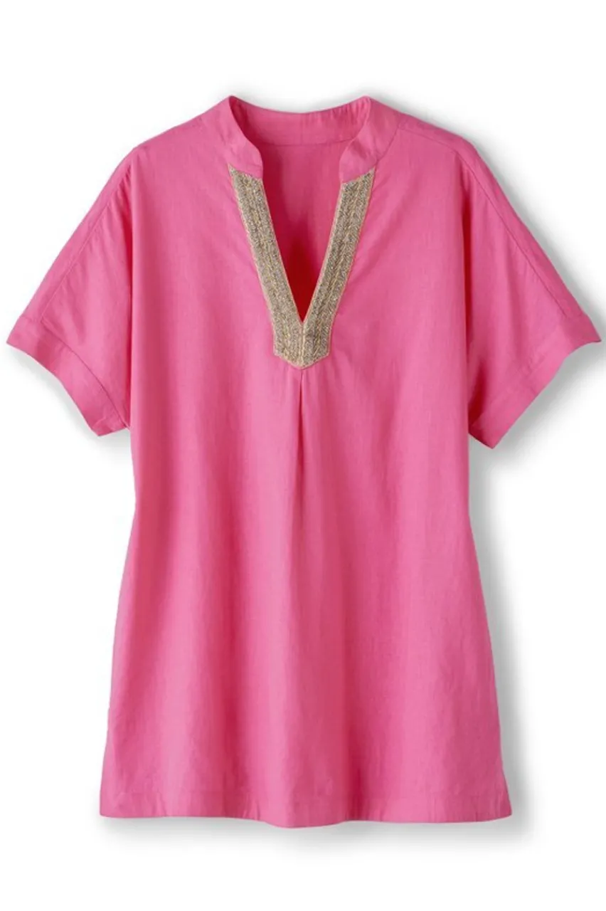 Best Annalise Linen Blend Tunic Tops | Tunics & Leggings