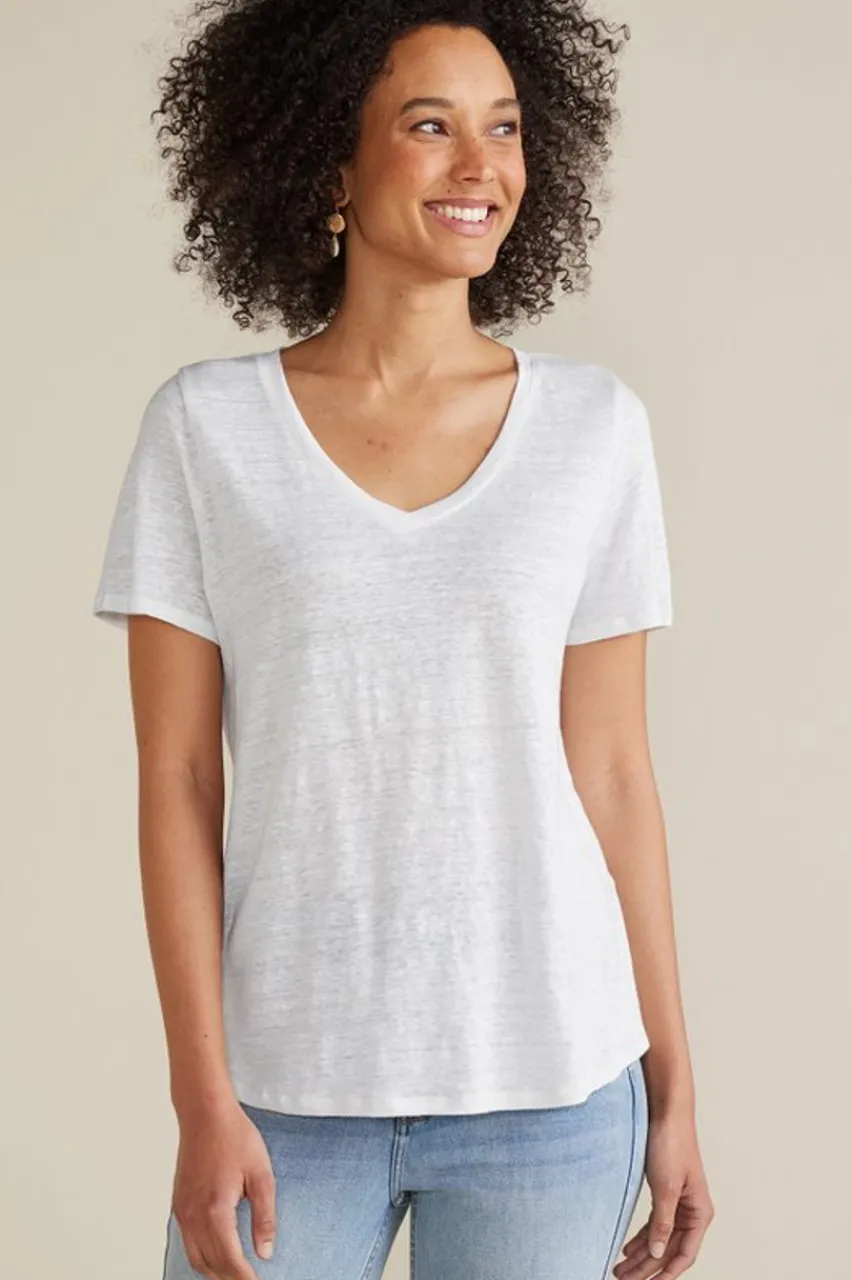 Shop Aubrey Linen Slub Tee Tops