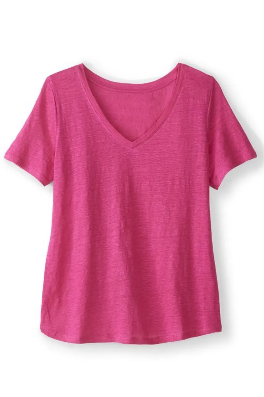 Shop Aubrey Linen Slub Tee Tops