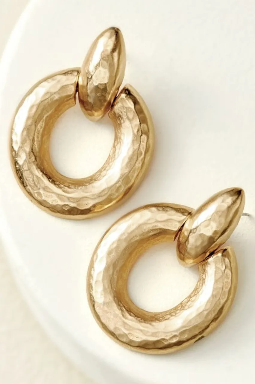 Best Sale Cara Hammered Hoop Earrings Jewelry | Earrings