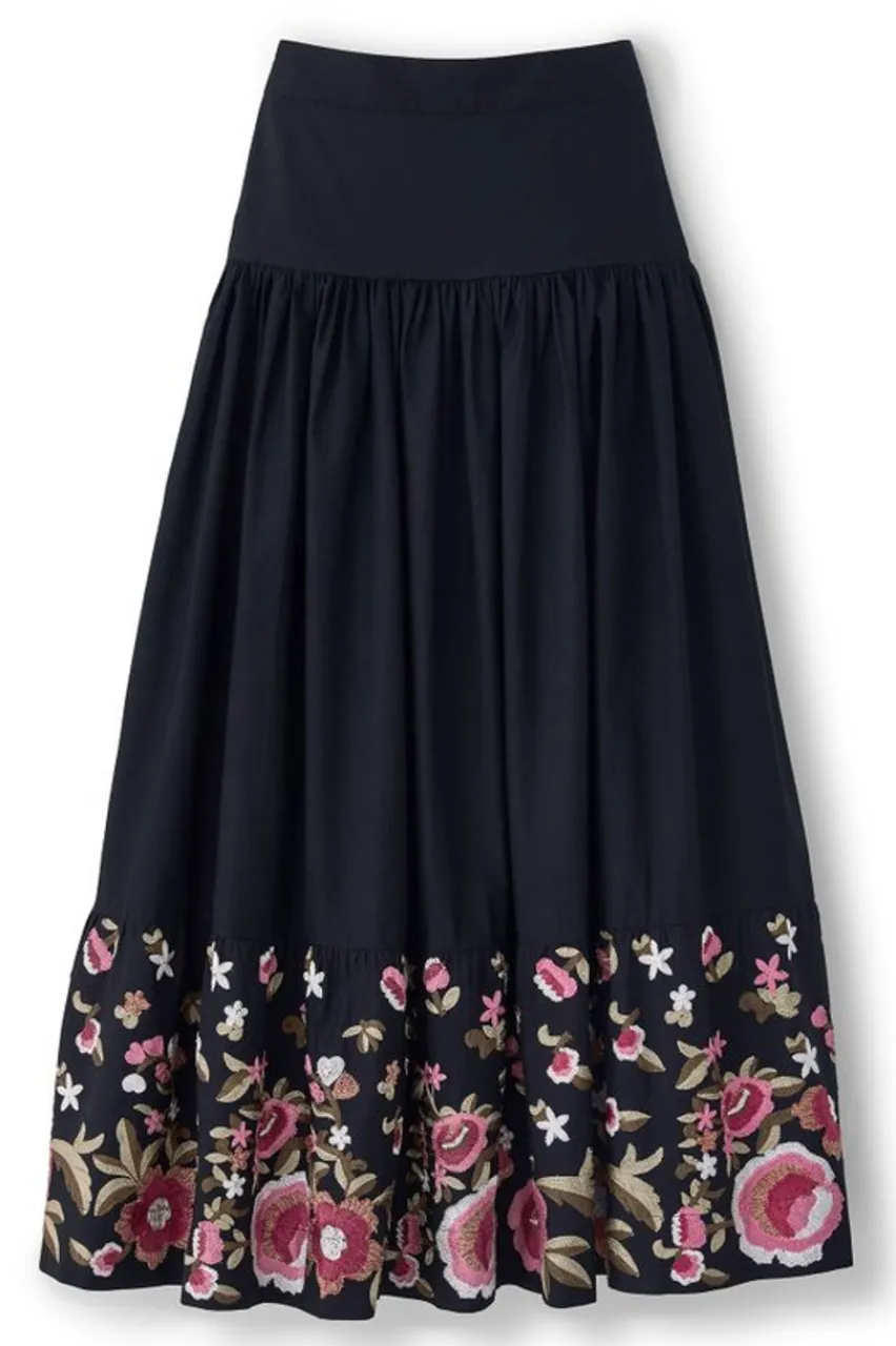 Store Cindi Embroidered Maxi Skirt Skirts