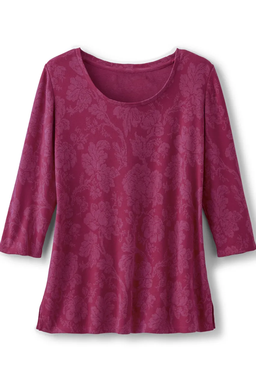 Online Clarette Jacquard 3/4 Sleeve Tunic Tops