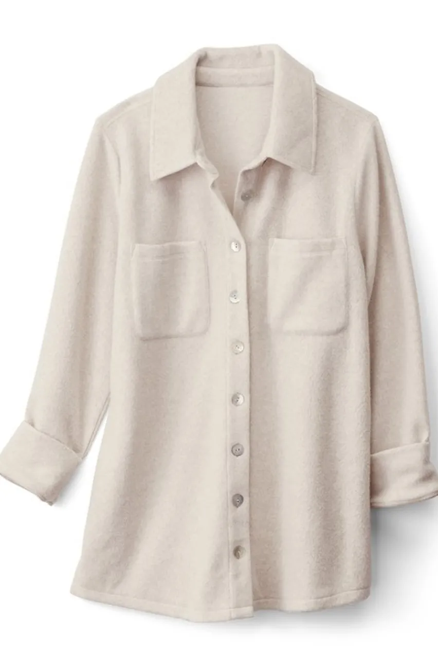 Outlet Cozy Boyfriend Shirt Tops