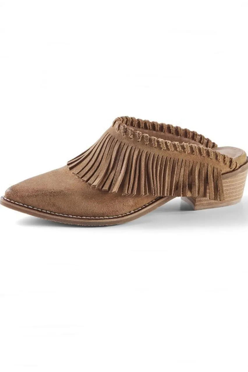 Fashion Dabney Fringe Suede Mules Shoes