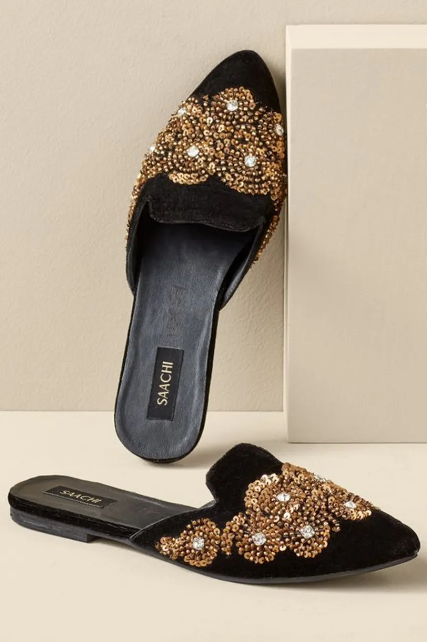 Fashion Delilah Embellished Slide Shoes