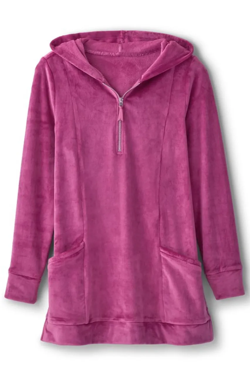 Best Sale Dixie Velour Zip Hoodie Tunic Tops