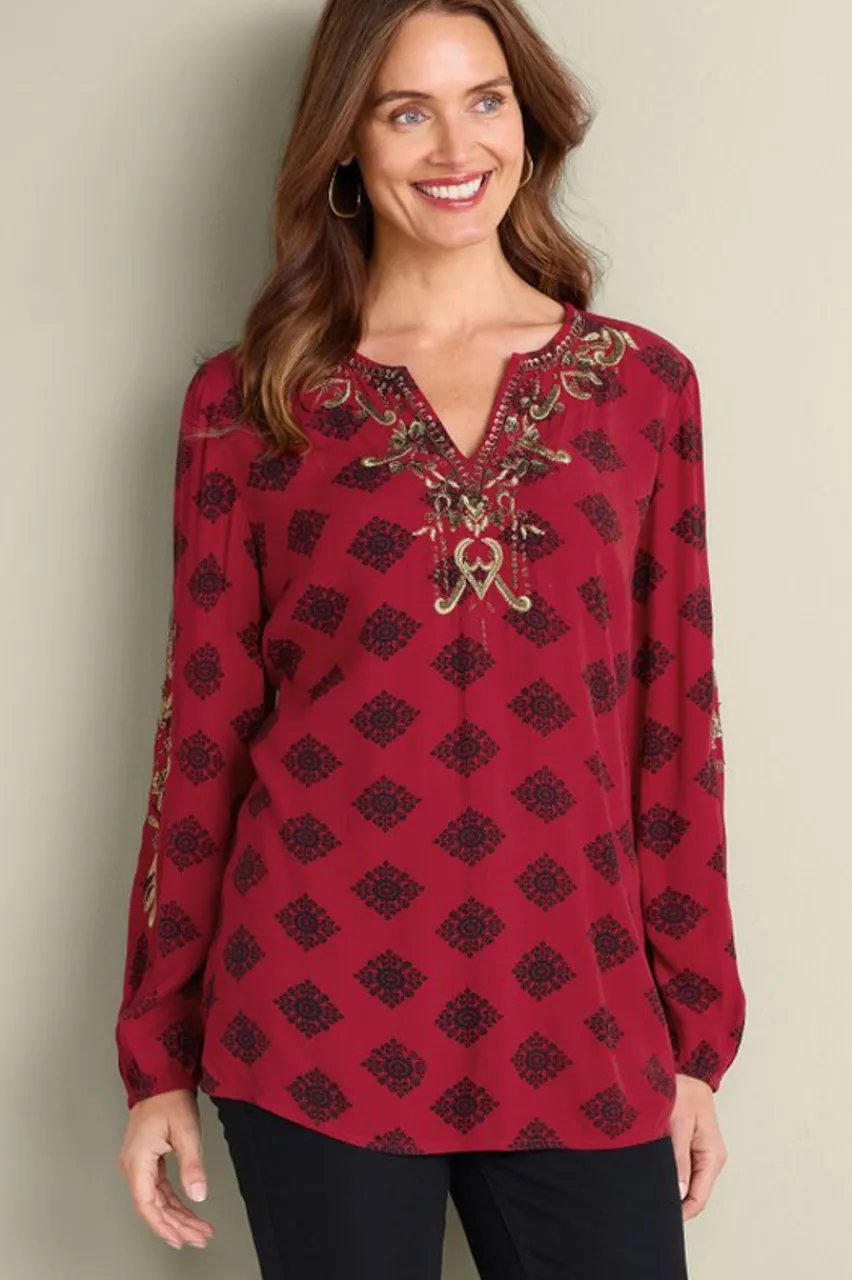 New Eboni Embellished Tunic Tops