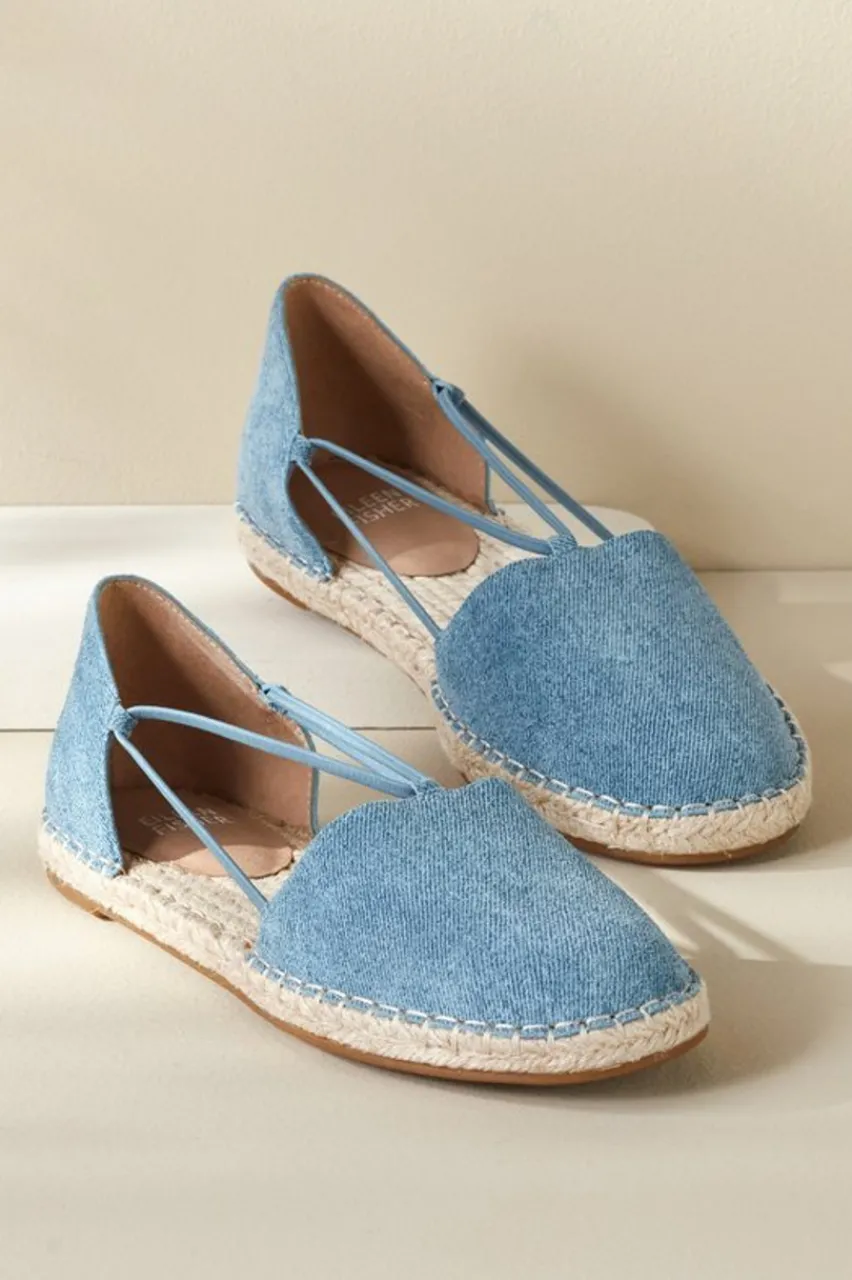 Cheap Eileen Fisher Lee Denim Stretch Espadrille Shoes