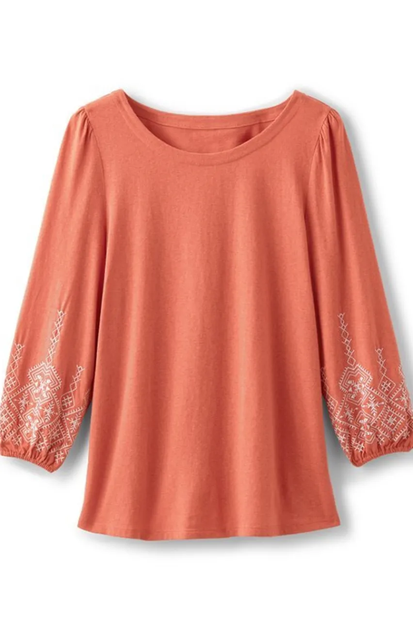 Flash Sale Embroidered Parisian Poet Top Tops