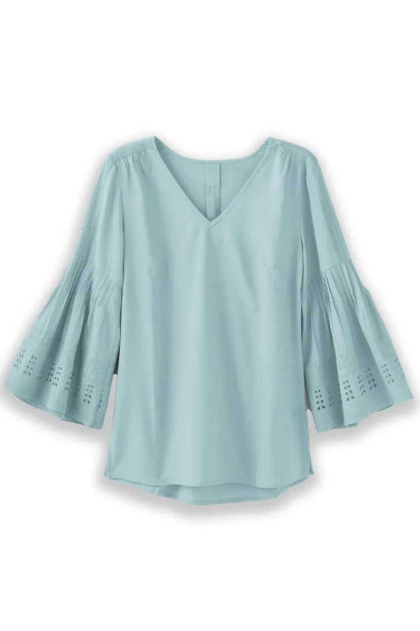 Discount Heloise Eyelet Sleeve Tunic Tops