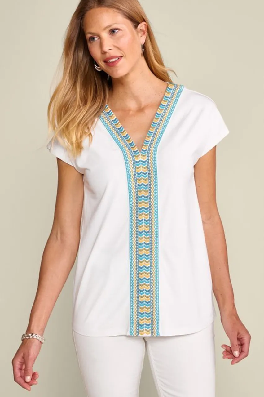 Shop Izabel Embroidered Tee Tops