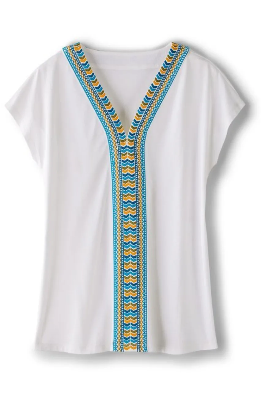 Shop Izabel Embroidered Tee Tops