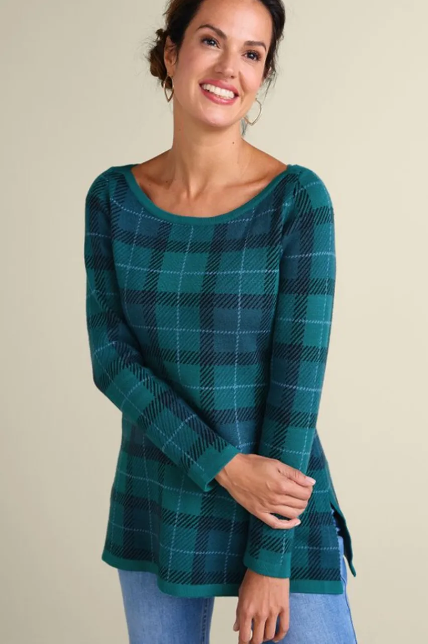 Store Janece Plaid Sweater Tunic Tops | Sweaters & Cardigans