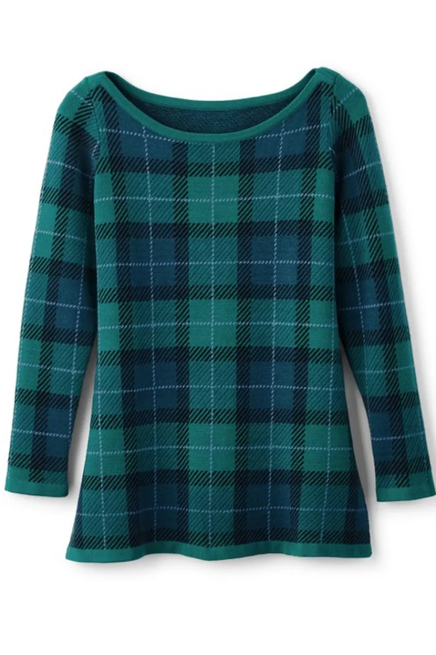 Store Janece Plaid Sweater Tunic Tops | Sweaters & Cardigans