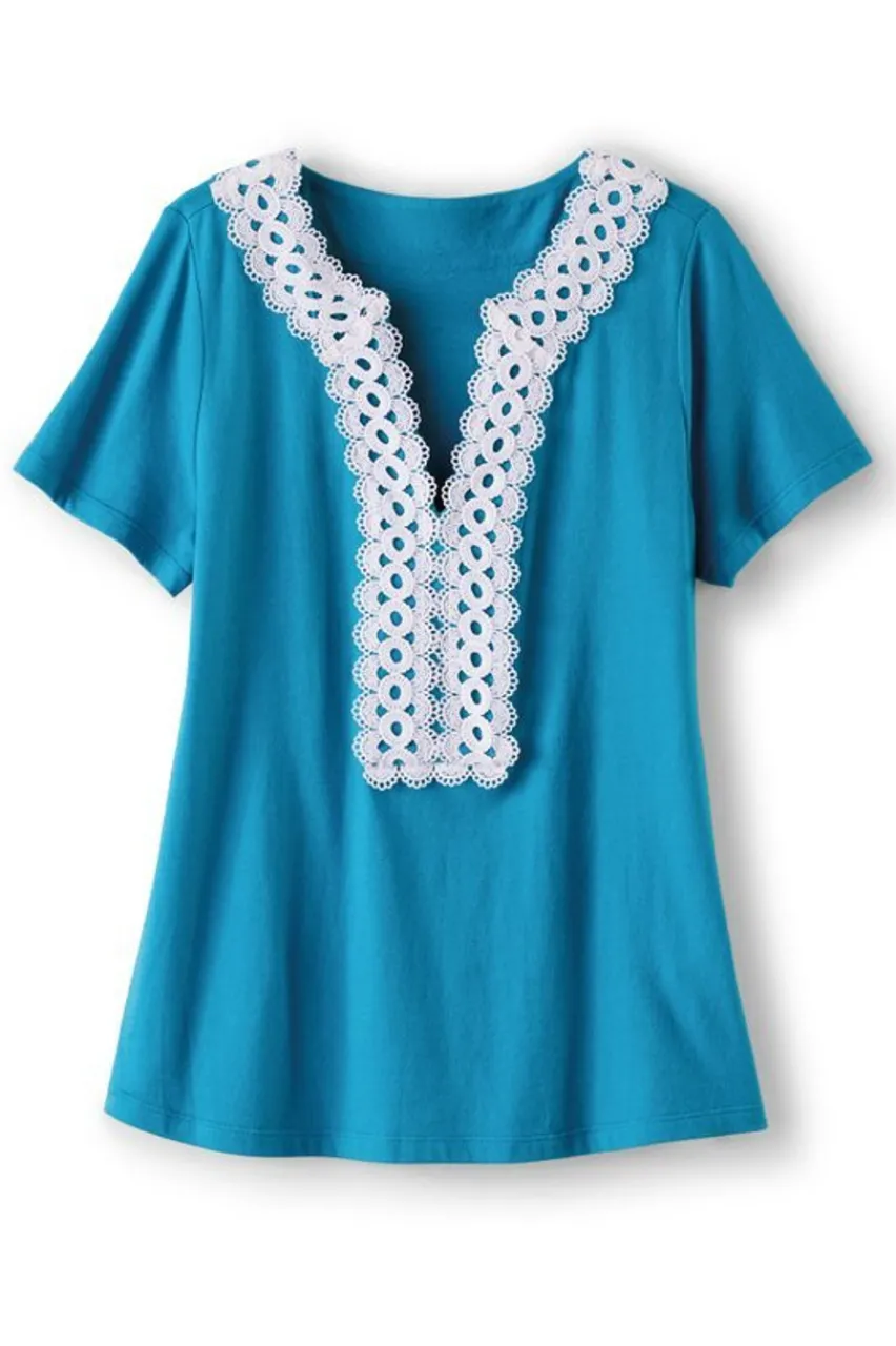 Cheap Kaitlyn Embellished Knit Tee Tops