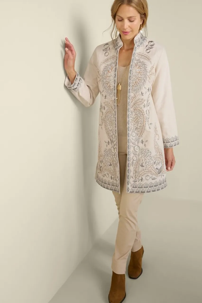 Outlet Kerala Embellished Natural Jacket Toppers | Jackets & Coats