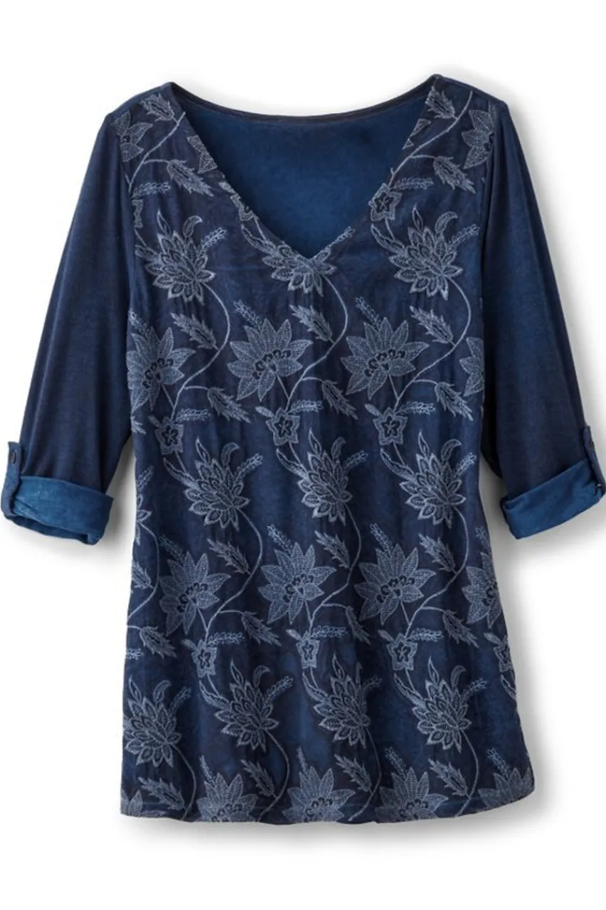 Store Kimbra Embroidered Tunic Tops | Tunics & Leggings