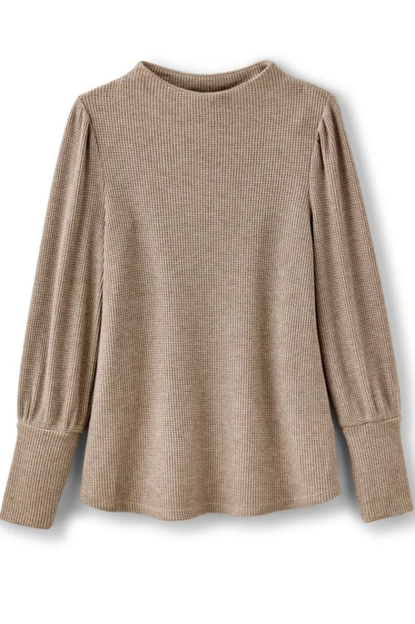 Cheap Melina Waffle Pullover Tops