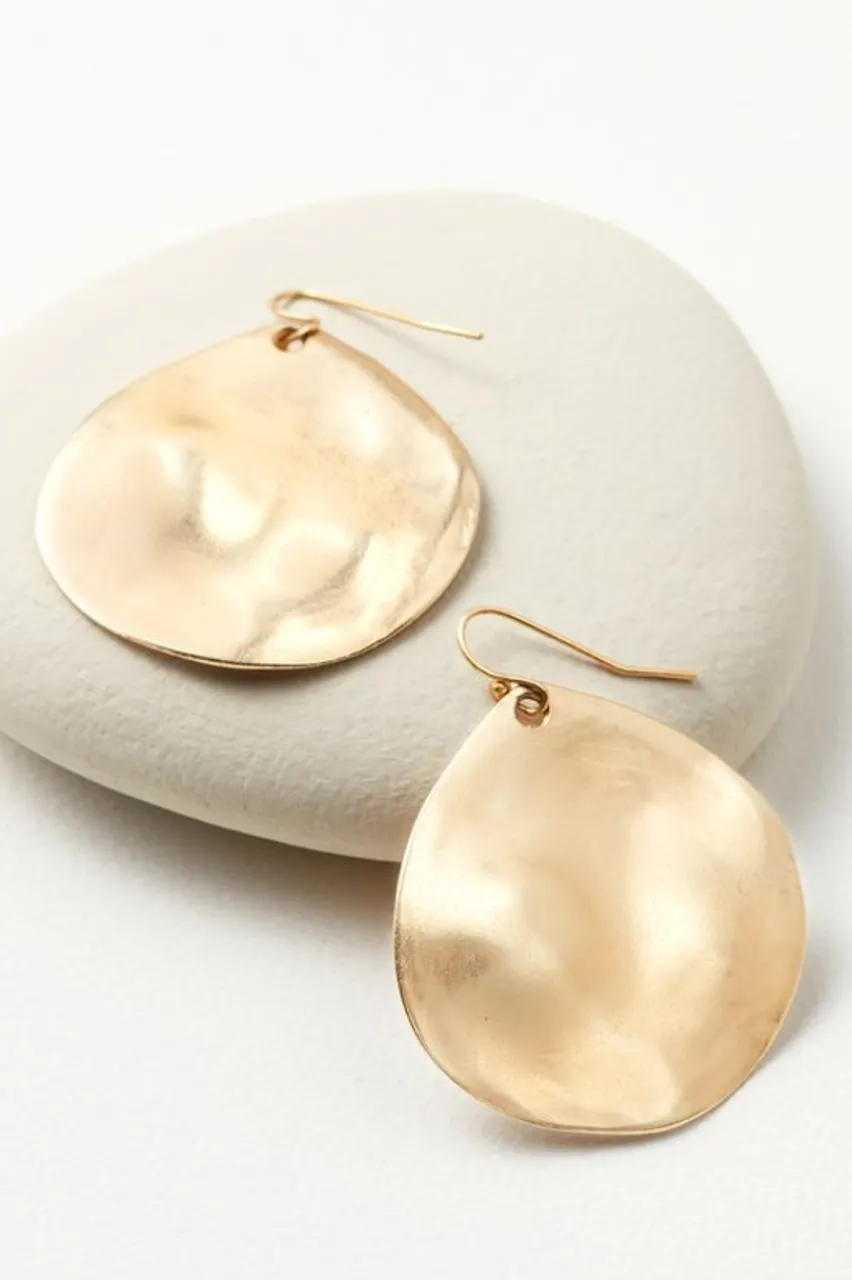 Store Meza Hammered Disc Earrings Jewelry | Earrings