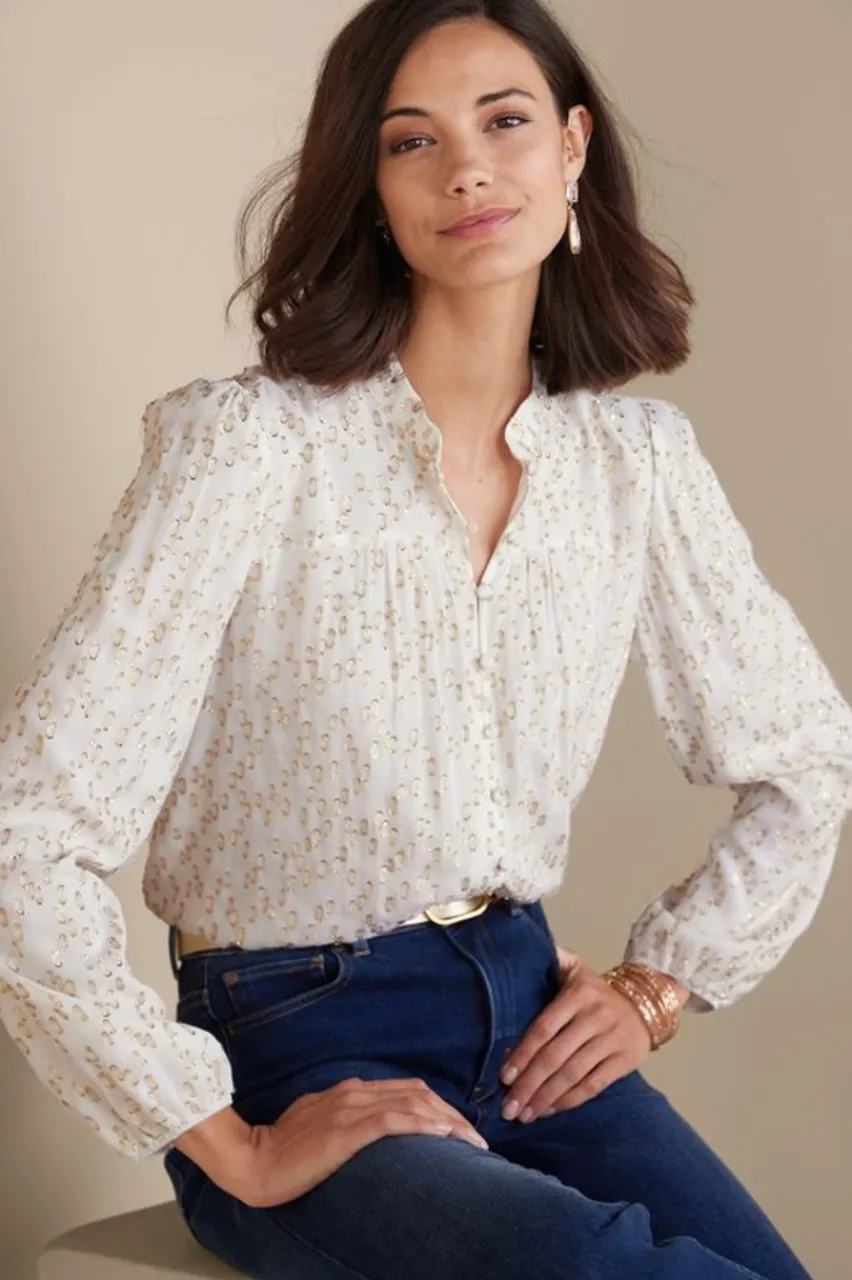 Clearance Mila Metallic Blouse Tops