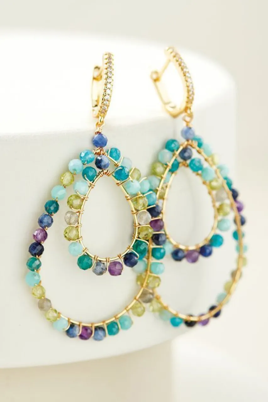 New Mimi Beaded Hoop Earrings Jewelry | Earrings