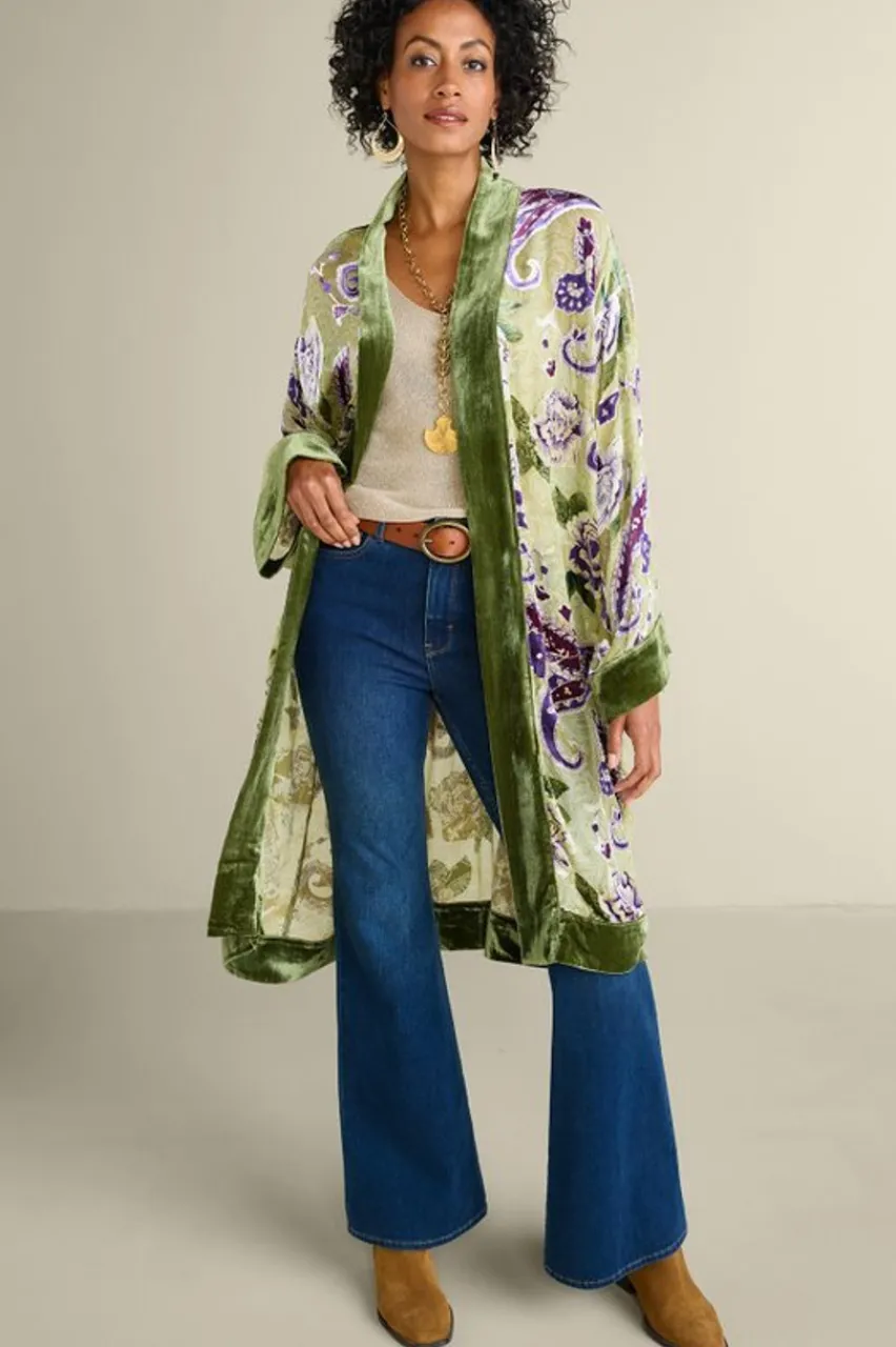 Discount Nomi Silk Blend Velvet Kimono Toppers | Jackets & Coats