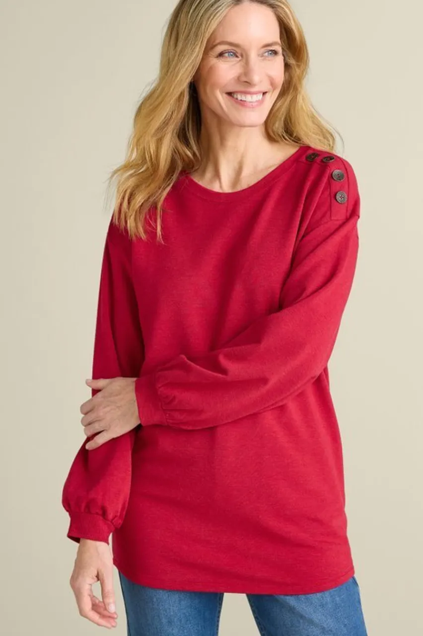 Shop Siesta Soft Button Shoulder Tunic Tops