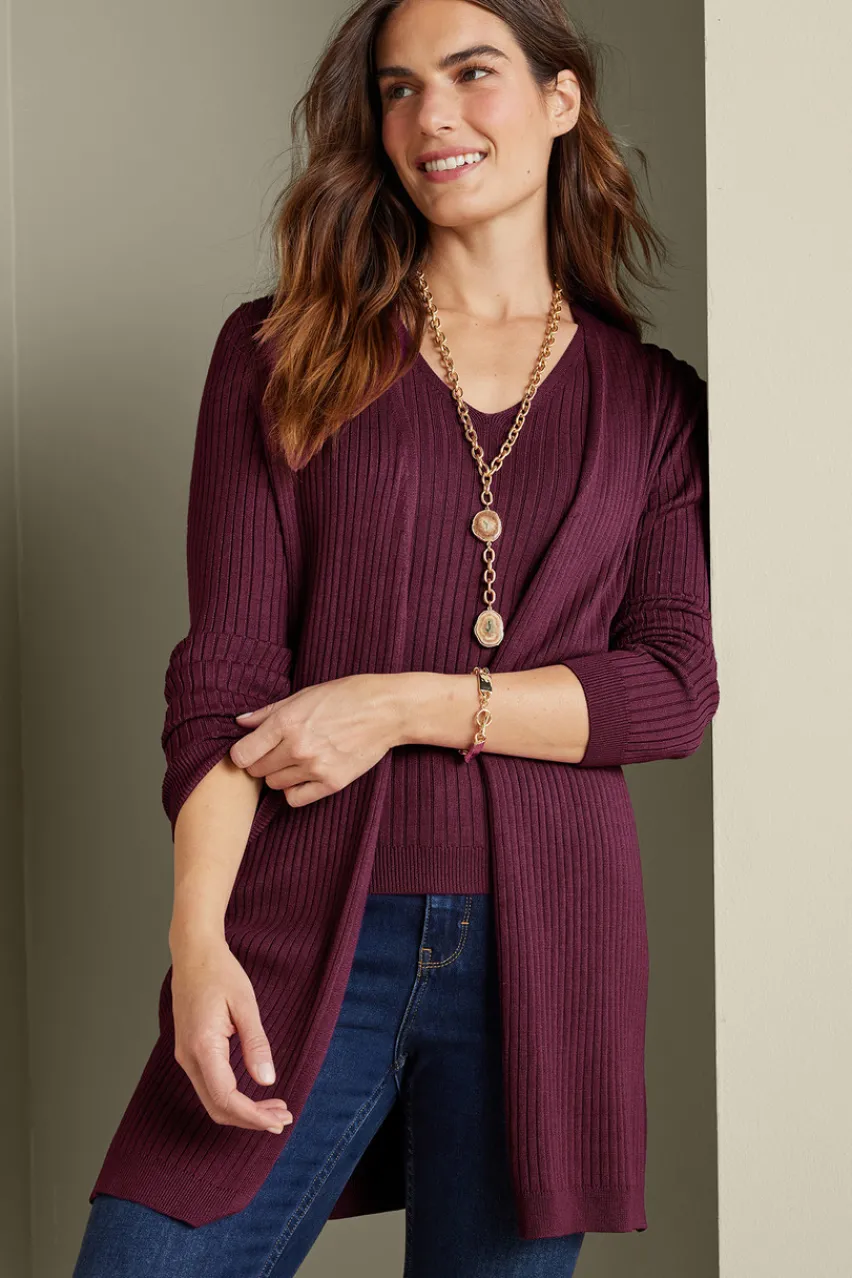 Cheap Soft Essential Ribbed Long Cardi Tops | Sweaters & Cardigans