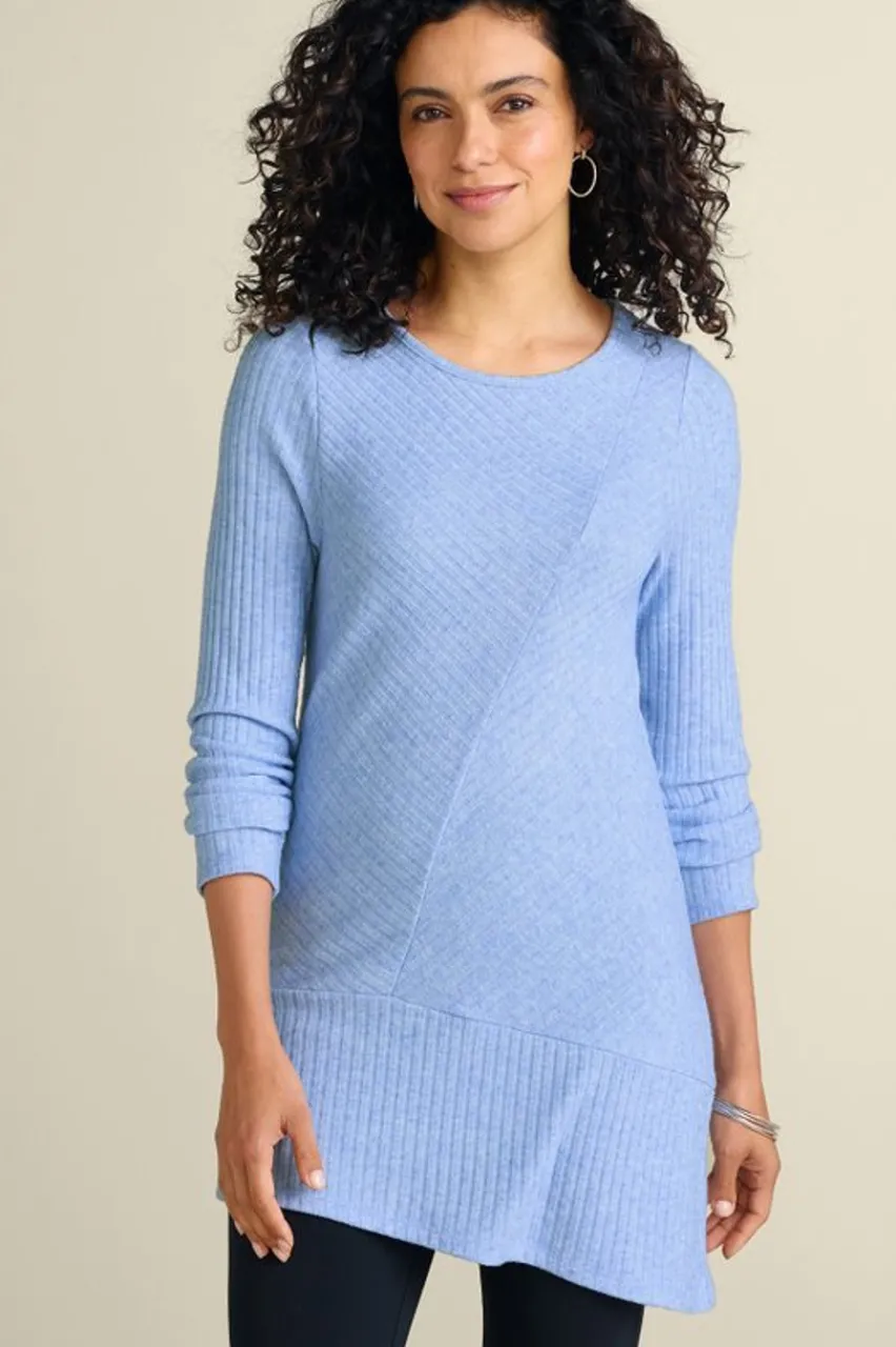 Hot Textured Asymmetrical Tunic Tops