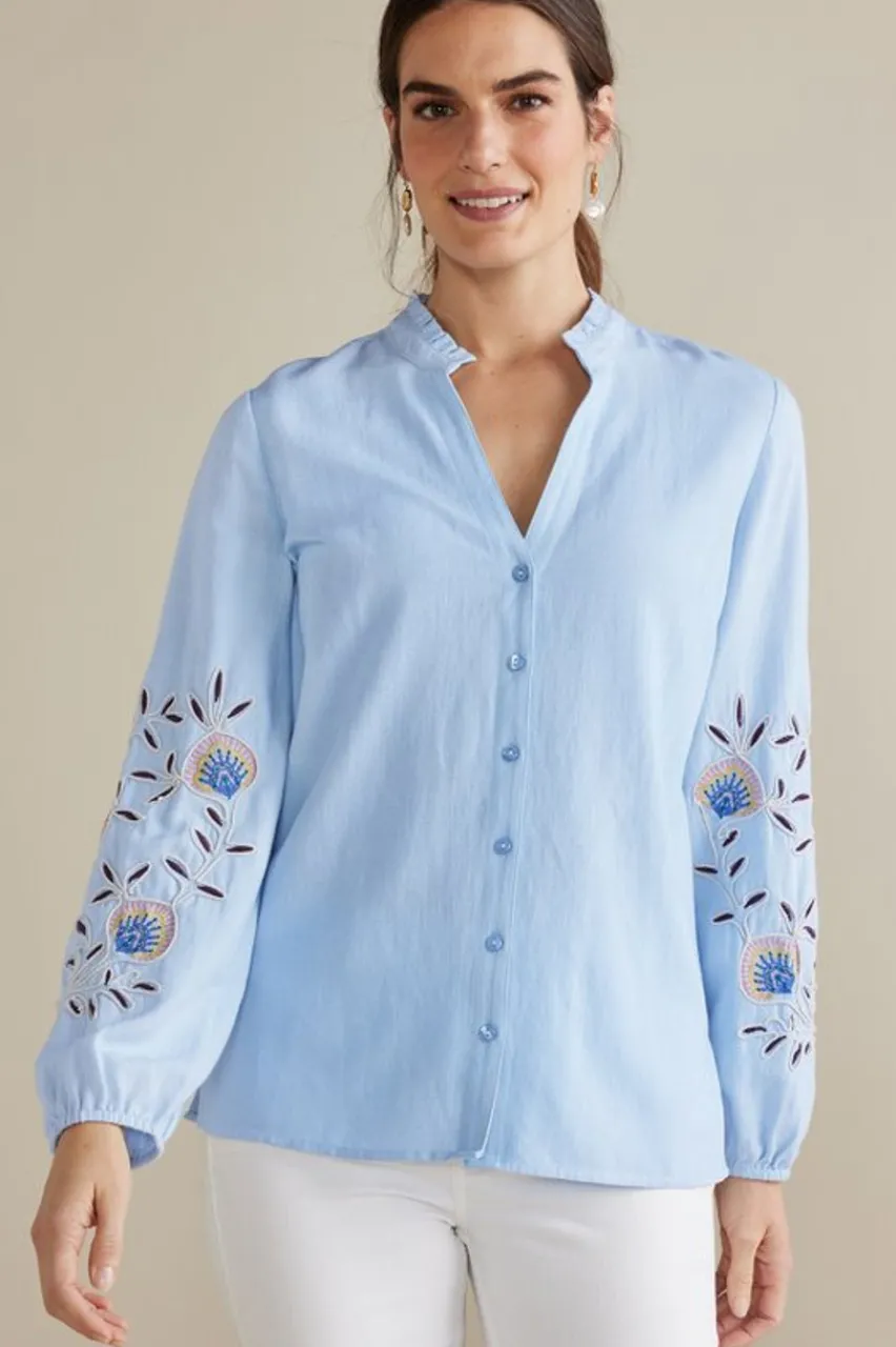 Fashion Titania Embroidered Top Tops