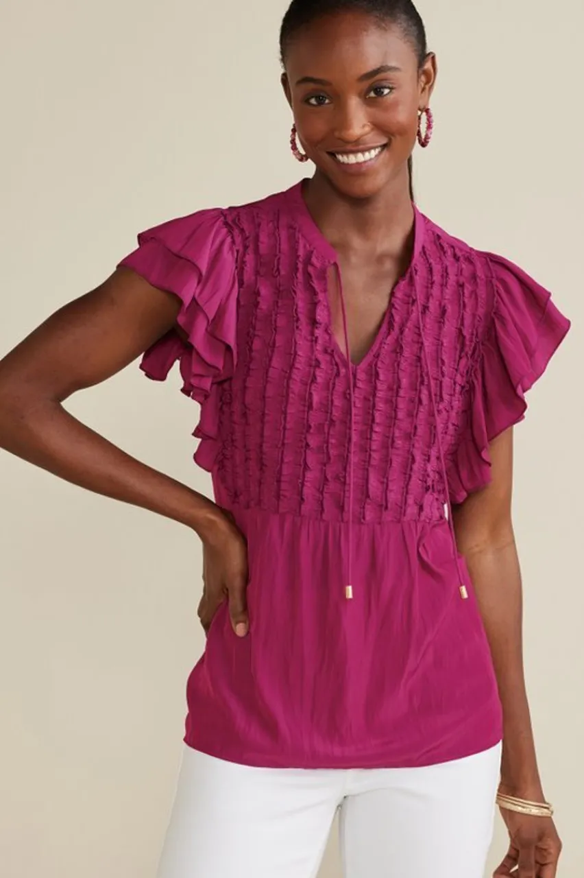 Hot Victoria Ruffle Tunic Tops