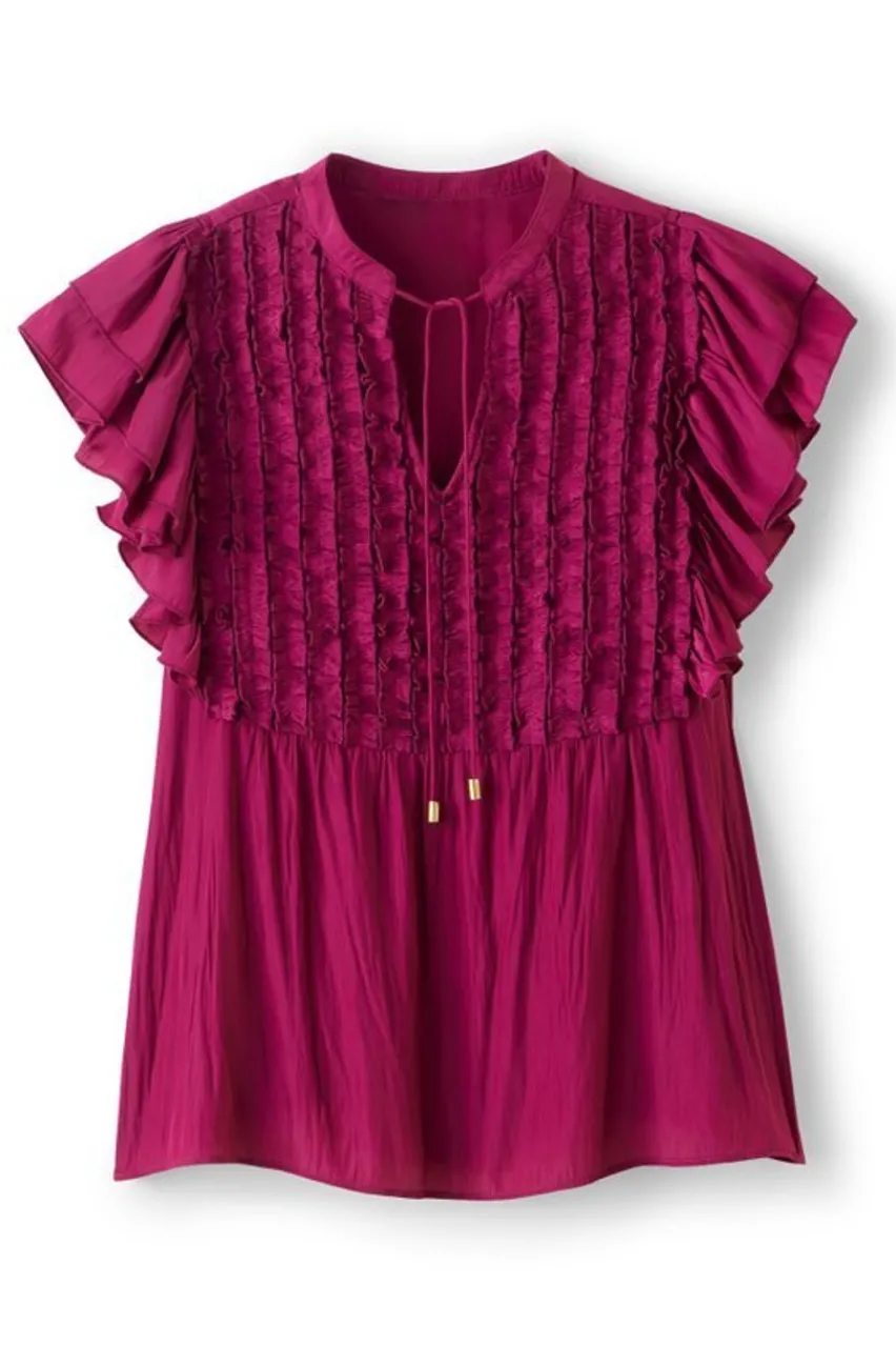 Hot Victoria Ruffle Tunic Tops